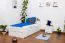 90 x 200 cm Lit d'enfant avec coffre de lit comme lit d'appoint ou espace de rangement | Bois massif : hêtre | Laqué blanc | incl. 2ème couchage 90 x 190 cm extensible et 2 sommiers à lattes Abbildung