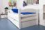 Cadre de lit pour enfants / Lit pour enfant 90 x 200 cm | Bois massif: Hêtre | Laqué Blanc | incl. 2 tiroirs et sommier à lattes | Qualité particulièrement élevée Abbildung