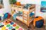 Lit superposé pour enfants 90 x 190 cm | Bois massif: Hêtre | Laqué Naturel | convertible en 2 lits simples | Incl. Sommier à lattes déroulable Abbildung