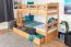 Lit superposé avec espace de rangement / 2 tiroirs pour adolescents 90 x 200 cm | Bois massif: Hêtre | Laqué Naturel | convertible en 2 lits simples | Qualité premium | Incl. Sommier à lattes déroulable Abbildung