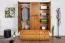 Armoire | 3 portes battantes | 4 tiroirs | 4 casiers | avec tringle à vêtements | 154 cm de large | Bois massif | Couleur: Chêne Rustique Abbildung