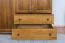 Armoire | 3 portes battantes | 2 tiroirs | 5 casiers | avec tringle à vêtements | 135 cm de large | Bois massif | Couleur: Chêne Rustique Abbildung