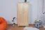 Armoire | 2 portes battantes | 1 tiroir | 4 casiers | avec tringle à vêtements | 92 cm de large | Bois massif | Couleur: Naturel Abbildung