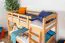 Lit superposé pour enfants 90 x 190 cm | Bois massif: Hêtre | Laqué Naturel | convertible en 2 lits simples | Incl. Sommier à lattes déroulable Abbildung