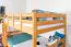 Lit superposé pour enfants 140 x 200 cm | Bois massif: Hêtre | Laqué Naturel | convertible en 2 lits simples | Incl. Sommier à lattes déroulable Abbildung
