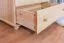 Armoire | 2 portes battantes | 1 tiroir | 4 casiers | avec tringle à vêtements | 92 cm de large | Bois massif | Couleur: Naturel Abbildung