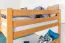 Lit superposé pour enfants 140 x 200 cm | Bois massif: Hêtre | Laqué Naturel | convertible en 2 lits simples | Incl. Sommier à lattes déroulable Abbildung