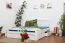 Blanc Hêtre Lit 160 x 200 cm Blanc massif Abbildung