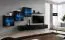 Meuble mural design épuré Balestrand 306 | Noir | 150 x 330 x 40 cm | Push-to-open
