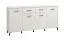 Buffet grand format 4 portes Sabas 14 | Blanc & Noir | 2 tiroirs, 8 compartiments | 90 x 182,5 x 40 cm