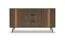 Commode / Couleur : Chêne Dunin / 3 tiroirs / Éclairage LED inclus / 154 x 40 x 83 cm / 2 portes / Fonction soft-close / 4 compartiments / Buffet / Pieds métalliques fins