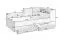 Lit enfant/ado Ithaka 02 | 2 tiroirs de lit | 6 compartiments | 90 x 200 cm | Blanc/Gris | Rangement optimisé