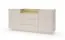 Commode / Couleur : Beige / Chêne Cremona / 2 portes battantes / Éclairage LED inclus / 5 compartiments / 176 x 40 x 83 cm / Fonction Push-to-open / Buffet / 3 tiroirs