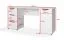 Bureau / Blanc / Fonction push-to-open / 1 porte battante / 160 cm de surface de travail / Dimensions : 160 x 52 x 78 cm / 2 tiroirs / fonctionnel et élégant / 2 compartiments / pour le bureau