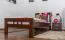 Lit simple "Easy Premium Line" K8, en hêtre massif verni marron foncé - Dimensions : 90 x 200 cm