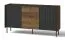 Commode design Mairenke 05 | Noyer & Noir mat | 79 x 150 x 40 cm | Rangement spacieux
