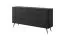 Commode grand rangement Sloughia 09 | Noir | 6 tiroirs | Poignées métal | 81 x 163 x 38 cm