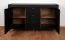 Buffet design Barbe 17 | Noir mat, poignées or | 4 compartiments, 3 tiroirs, 2 portes | 83,5 x 137 x 40 cm