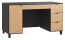 Bureau Leoncho 28 | Noir & Chêne | 78 x 140 x 67 cm | Soft Touch & Rangement Fonctionnel