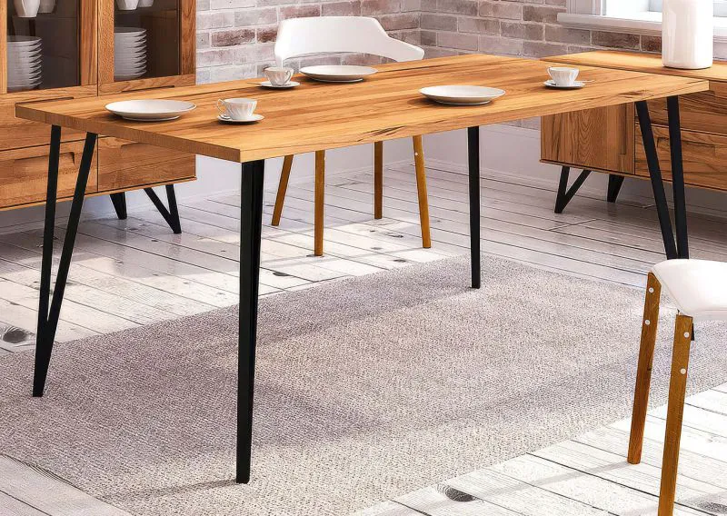 Table à manger Masterton 22 | Hêtre cœur massif huilé | 100 x 200 cm | Design haut de gamme