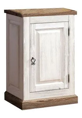 Commode Kilkis pin blanc antique 83 x 55 x 42 cm | Style moderne | Finition bois massif partiel