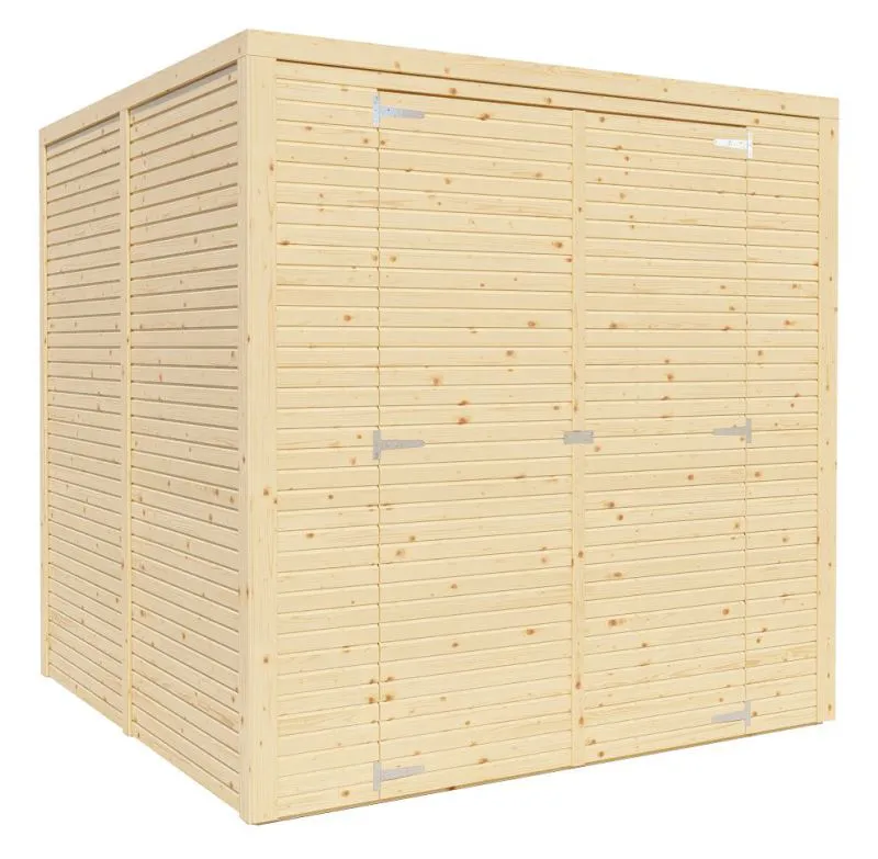 Abri de jardin Greven 03, naturel - 18 mm abri de jardin en éléments, surface au sol : 4,18 m², toit plat