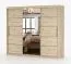 Armoire 2,5 m avec portes coulissantes miroir | 3 portes | 12 compartiments | Aspect bois Artisan | Cévennes 21 | 218 x 250 x 61 cm