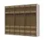 Armoire à portes vitrées avec éclairage intérieur Neiafu 49, Couleur : Cachemire, Système de fermeture Soft-Close, trois tringles à vêtements, dimensions : 224 x 272 x 56 cm
