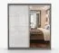 Armoire à portes coulissantes avec miroir | 218 x 183 x 61 cm | Blanc / Gris | Gorski 03 | 2 portes | 6 compartiments | Grand espace de rangement