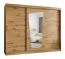 Armoire penderie portes coulissantes miroir | Chêne Artisan | 2,5 m de large | 10 compartiments | Rails aluminium