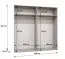 Armoire blanche Korab 26 | 4 portes battantes | Soft-Close | 2 mètres de large | Poignées couleur cachemire | 2 tringles