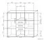 Commode Kavieng 04, couleur : chêne / blanc - Dimensions : 110 x 120 x 40 cm (H x L x P)