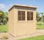 Steiner Abri de jardin Glücksburg 01 / Abri de jardin en éléments / Plancher inclus / Naturel / Surface utile : 2,15 m² / Toit en appentis / Porte à double battant avec fenêtre