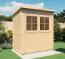 Steiner Abri de jardin Glücksburg 01 / Abri de jardin en éléments / Plancher inclus / Naturel / Surface utile : 2,15 m² / Toit en appentis / Porte à double battant avec fenêtre