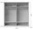 Armoire à portes battantes / penderie Lotofaga 16, Couleur : Blanc / Noyer - 227 x 236 x 59 cm (H x L x P)