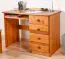 Bureau pin massif finition chêne Junco 191 | 4 tiroirs | 75 x 100 x 55 cm | Design moderne