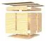 Abri de jardin Basel 03 avec toit rapporté, plancher inclus, laqué gris clair - en éléments de 19 mm, surface au sol : 7,70 m², toit plat