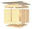 Abri de jardin Basel 03 avec toit rapporté, plancher inclus, naturel - en éléments de 19 mm, surface au sol : 7,70 m², toit plat