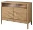 Commode compacte Gorica 10 avec éclairage LED | Chêne doré | 85 x 111 x 50 cm | Soft Close | Verre antisol bronze