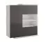 Commode Sombor 09, couleur : noir brillant / blanc - Dimensions : 118 x 92 x 36 cm (h x l x p)