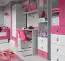 Chambre d'enfant - armoire à portes battantes / armoire "Felipe" 02, rose / blanc - Dimensions : 190 x 80 x 50 cm (H x L x P)