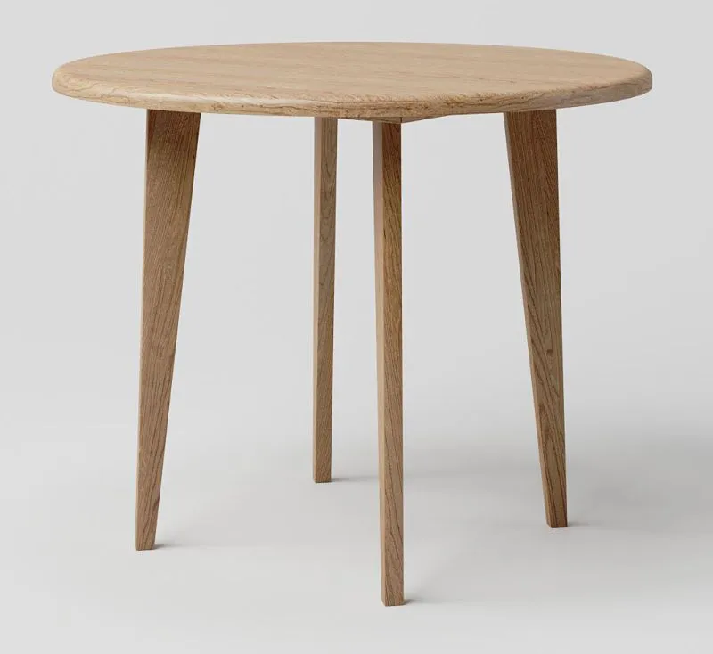 Table à manger ronde en chêne massif naturel Aurornis 73 | 100 x 100 cm | Design moderne et robuste