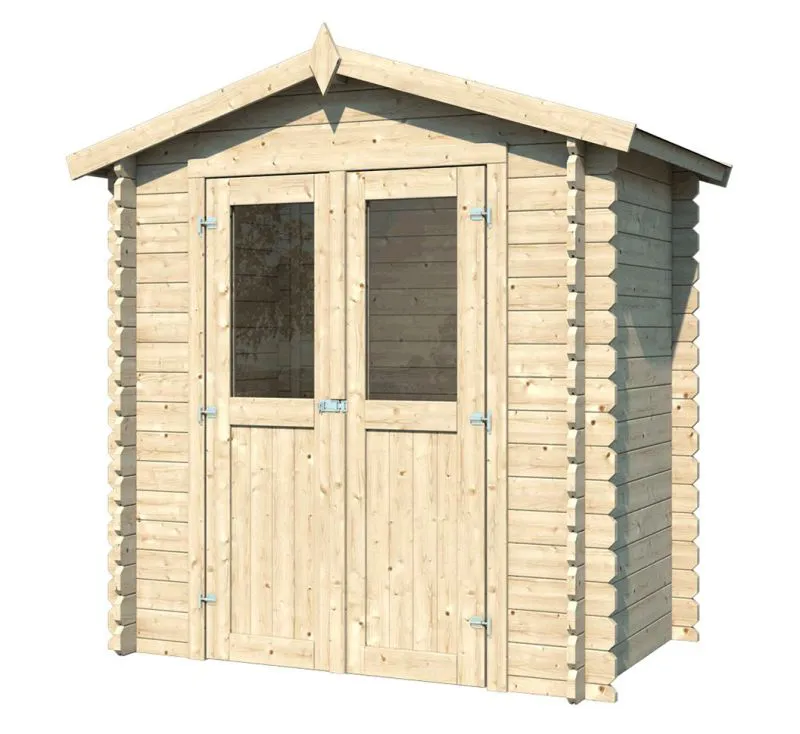 Bois-Maison de jardin 1,8 x 1,18 mètres (incl. toit) | Laissé naturel | toit à deux pentes Abbildung