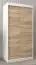 Armoire à portes coulissantes / Penderie Bisaurin 1A, Couleur : Blanc mat / Chêne de Sonoma - Dimensions : 200 x 100 x 62 cm ( H x L x P)