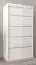 Armoire à portes coulissantes / Penderie Jan 01A, Couleur : Blanc mat - Dimensions : 200 x 100 x 62 cm ( h x l x p)