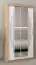 Armoire à portes coulissantes / Penderie avec miroir Tomlis 01A, Couleur : Chêne de Sonoma / Blanc mat - Dimensions : 200 x 100 x 62 cm (H x L x P)