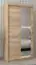 Armoire à portes coulissantes / Penderie avec miroir Tomlis 01B, Couleur : Chêne de Sonoma - Dimensions : 200 x 100 x 62 cm (H x L x P)