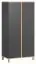 Armoire à portes battantes / armoire Lijan 04, couleur : gris / chêne - Dimensions : 184 x 90 x 53 cm (h x l x p)