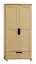 Armoire / armoire à portes battantes en bois de pin massif naturel 007W - Dimensions 190 x 100 x 60 cm (H x L x P)