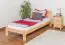 Lit d'enfant / lit de jeunesse en bois de pin massif, naturel A27, sommier à lattes inclus - Dimensions 90 x 200 cm 